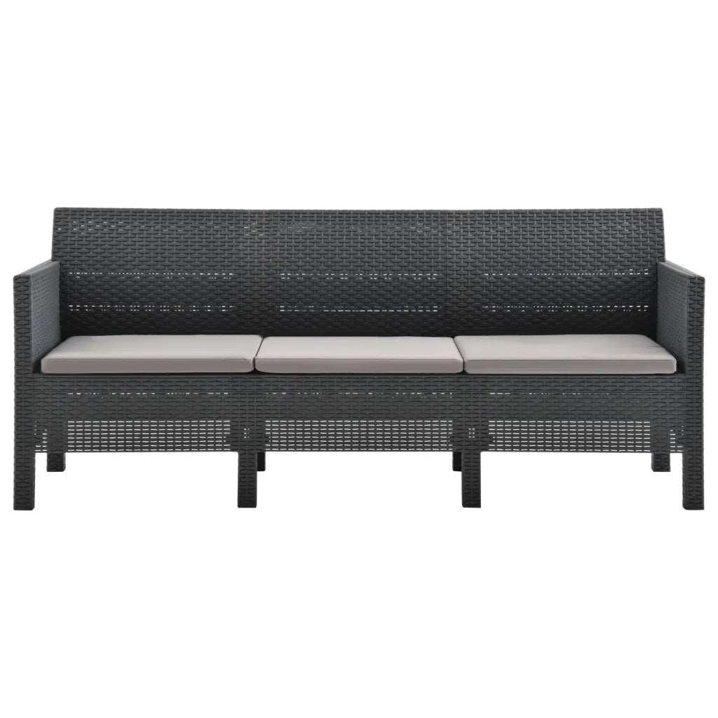 Set Divani da Giardino 2 pz con Cuscini in Rattan PP Antracite 3079668