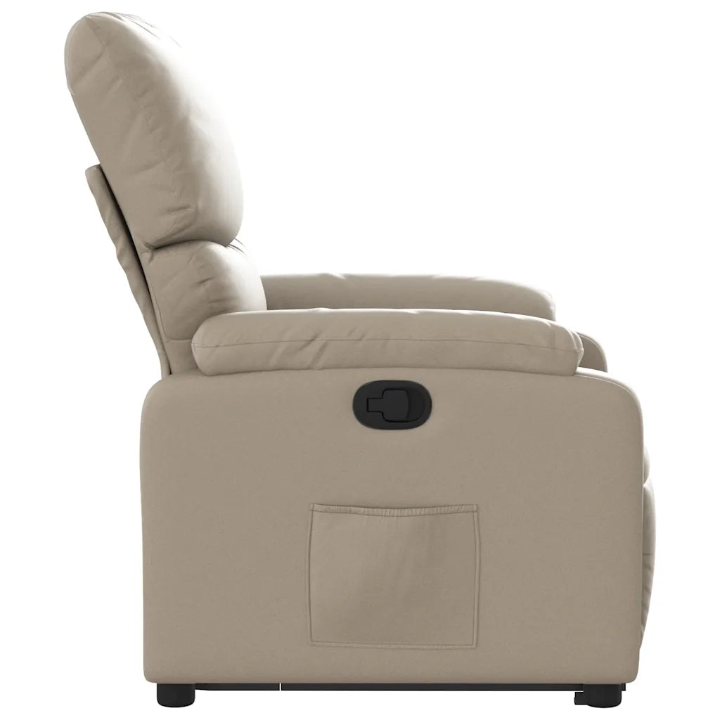 Poltrona | Sedia Relax Alzapersona Reclinabile Cappuccino in Similpelle