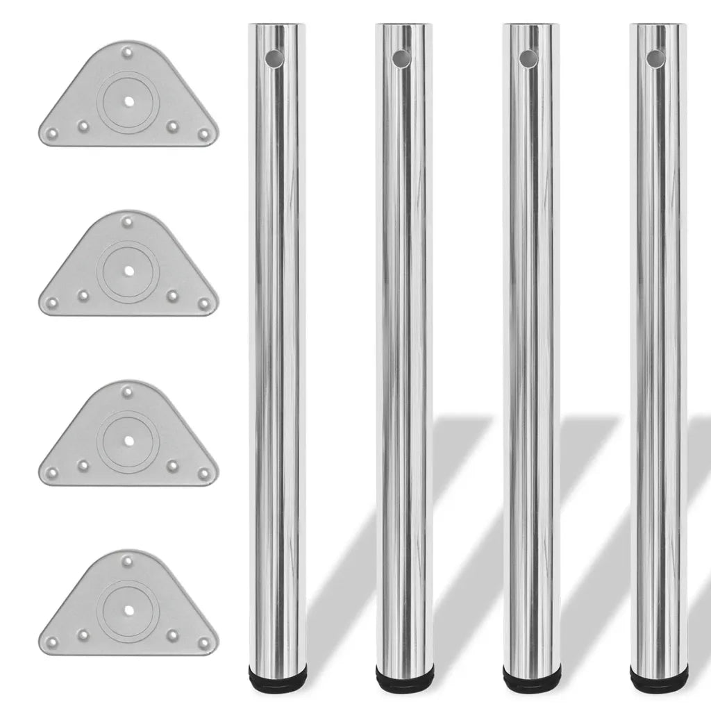 Gambe per Tavolo 4 pz Altezza Regolabile Cromate 710 mm cod mxl 76542