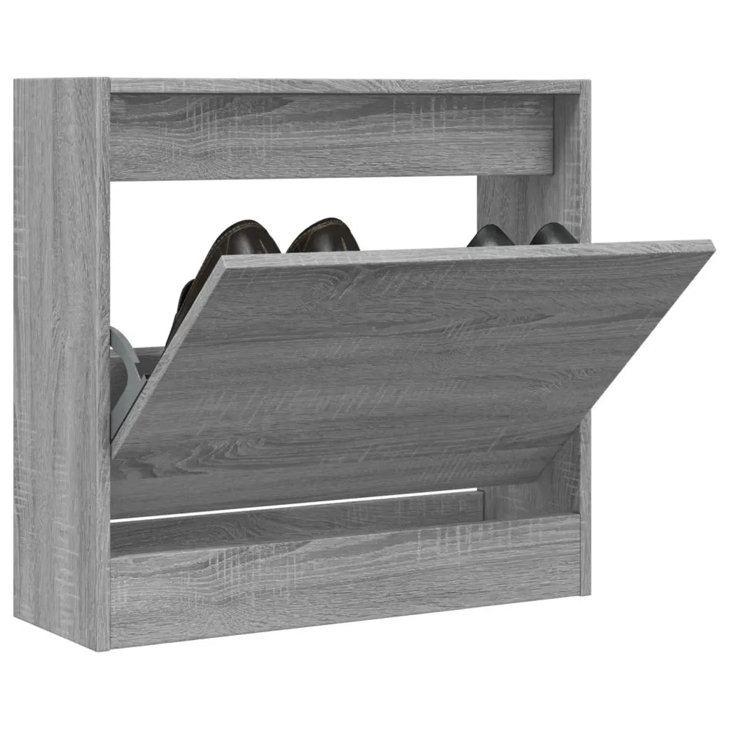 Scarpiera-Scaffale per scarpe Grigio Sonoma 60x21x57 cm in Legno Multistrato