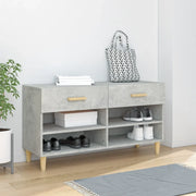 Scarpiera Grigio Cemento 102x35x55 cm in Legno Multistrato 812820