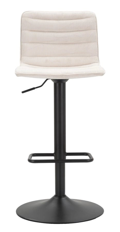 Sgabello Bar High Bianco 43x49,5x85,5 cm in Ferro e Compensato e Spugna e Poliestere Nero e Bianco