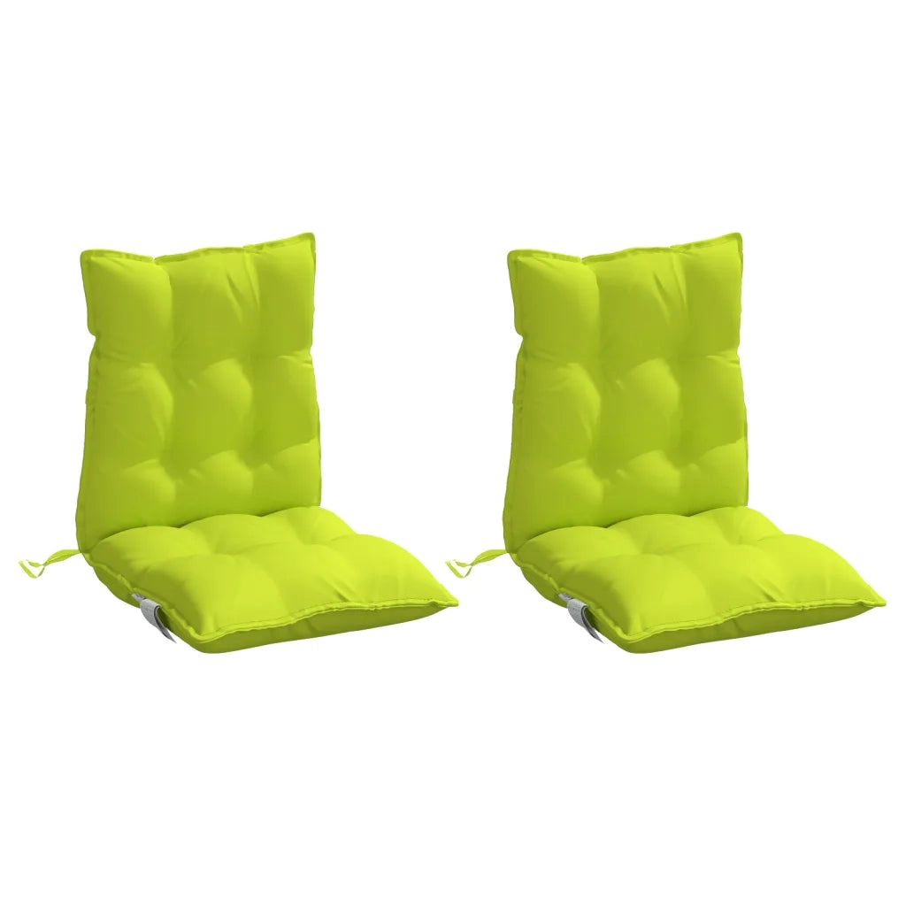 Cuscini Sedia Schienale Basso 2 pz Verde Chiaro Tessuto Oxford 377704