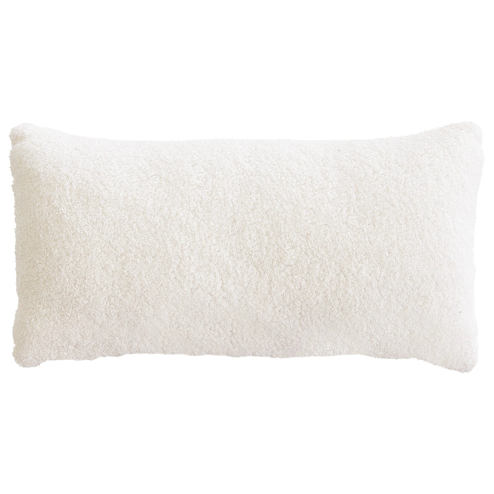 Poltrona Bianco sporco Boucle Tessuto Morbido Nubby Legno Chiaro Gambe Metallo Schienale Curvo Stile Retro Glam Art Decor