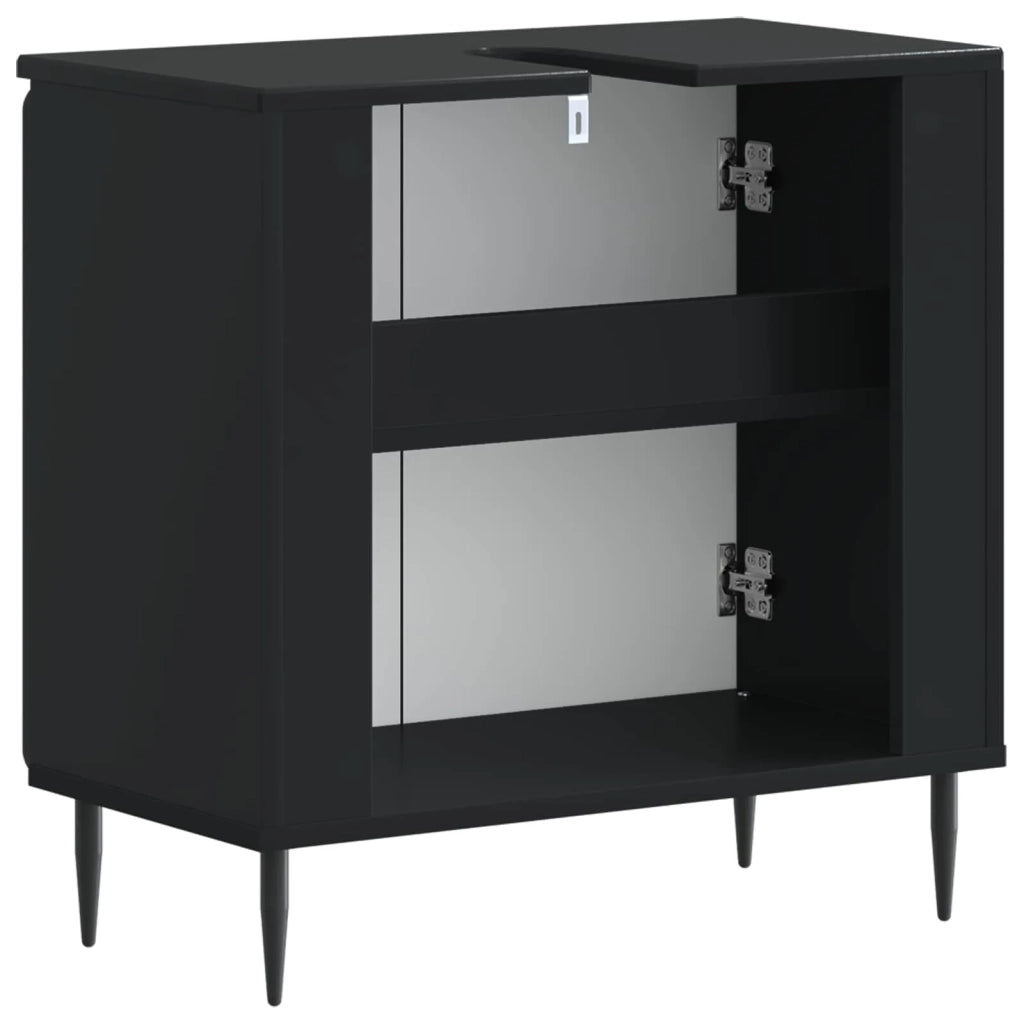Armadio per Lavabo da Bagno HAARLEM Nero 59,5 x 31,5 x 59 cm 896786
