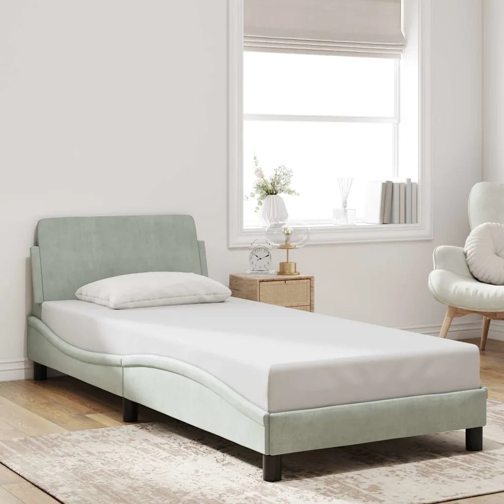 Giroletto Dover Grigio Chiaro 90x200 cm Velluto 373112