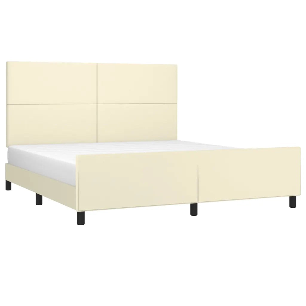 Giroletto con Testiera Crema 160x200 cm in Similpelle cod mxl 60090