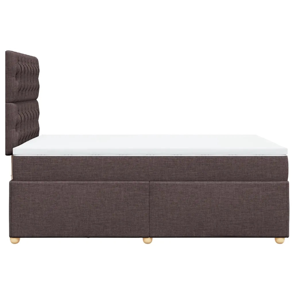 Giroletto a Molle con Materasso Marrone Scuro 120x200cm Tessuto