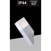 Trade Shop - Applique A Muro Obliquo Esterno Attacco E27 In Alluminio Lampada Parete Ip44 B250 - Bianco