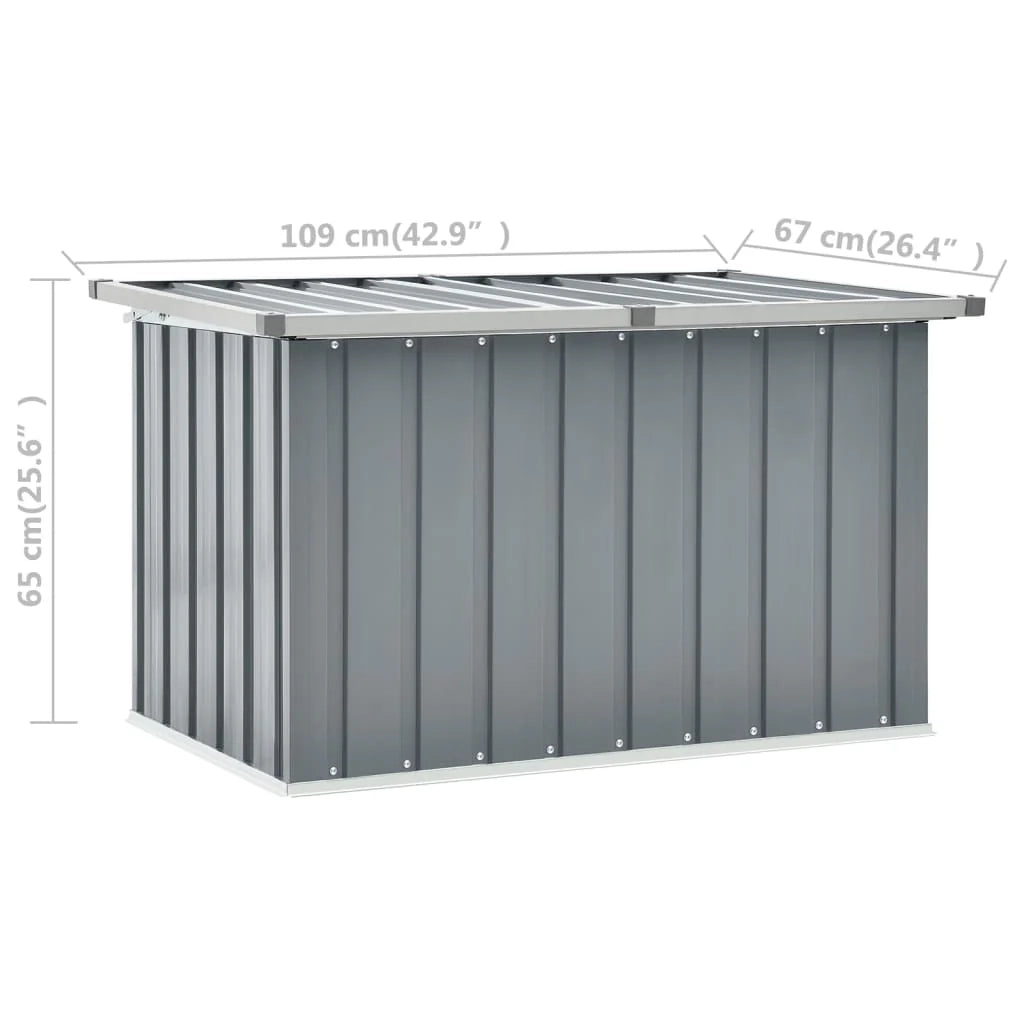 Contenitore/cassa portaoggetti da giardino grigio 109 x 67 x 65 cm 02_0013077
