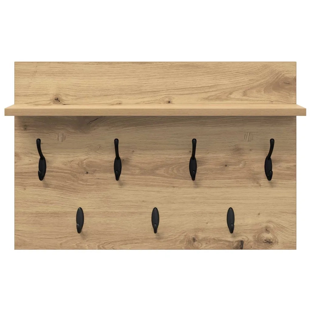 Appendiabiti a muro A parete Rovere artigianale 60 x 40 x 12 cm 874434