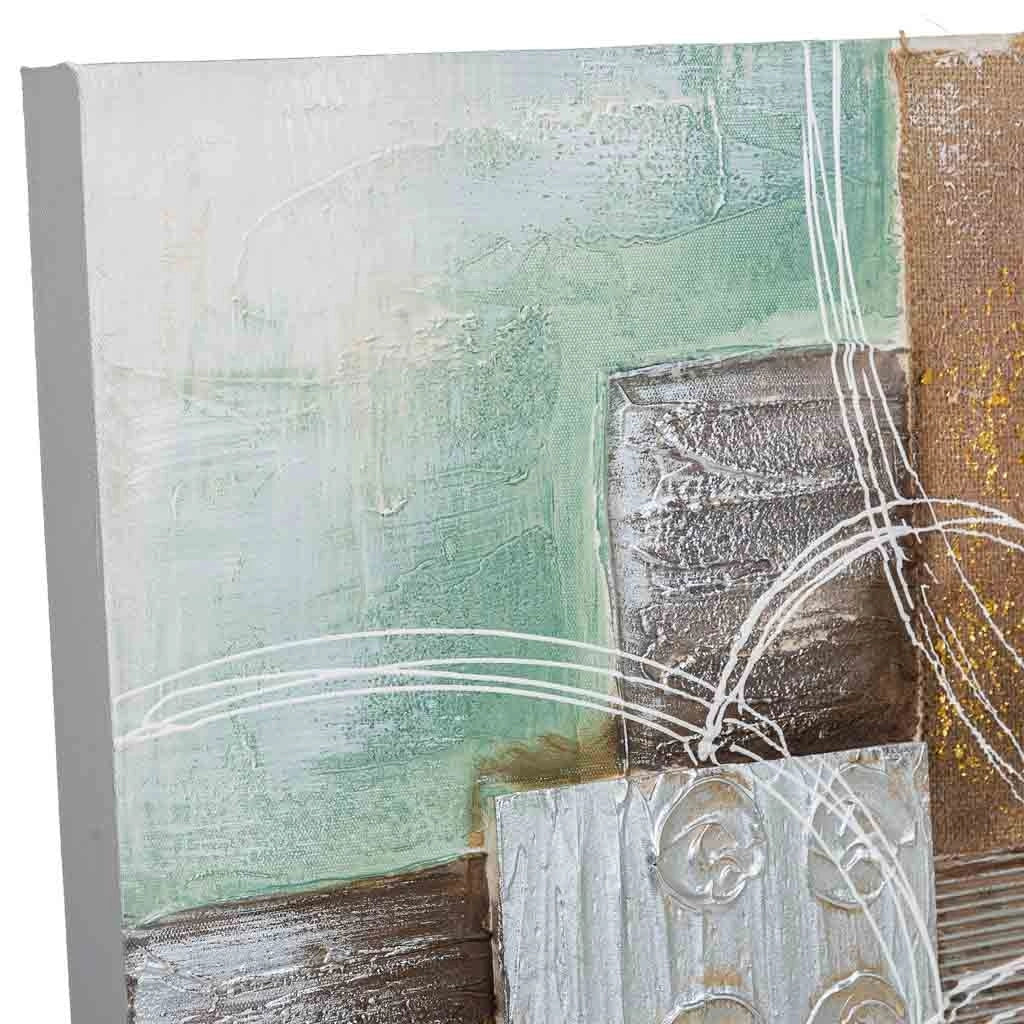 Quadro dipinto a mano con rilievo multicolore 60x60x3h cm