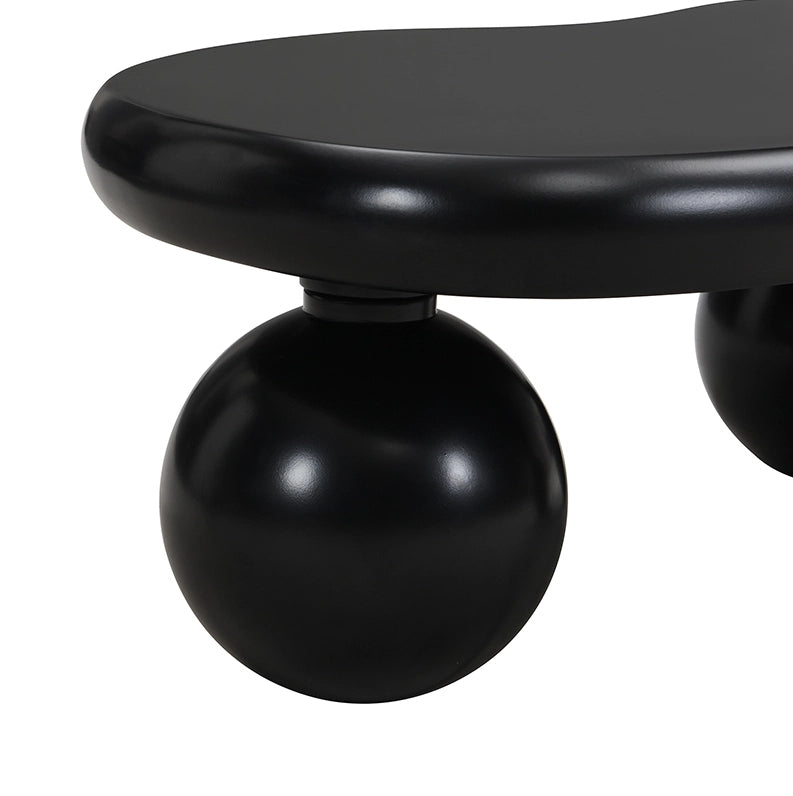 Tavolino da caffè a forma di nuvola con LED; MDF nero; 95 cm