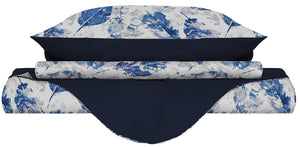 Copripiumino 1 Piazza e Mezzo Double Face con Federe Stampato Foglie