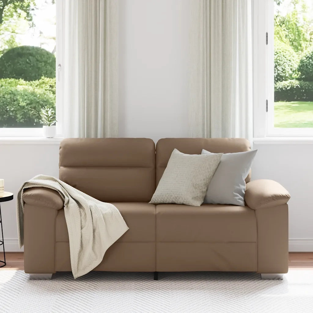 Divano a 2 posti Cappuccino 160x81x84 cm in similpelle 4105336