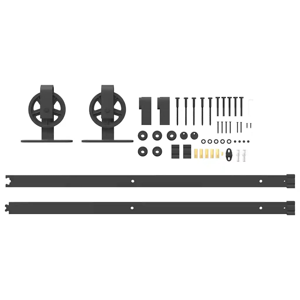 Kit di Binari per Porte Scorrevoli 183 cm Acciaio Nero CFW7875641