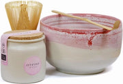 Set di Polvere di Matcha Saffier - 30g di Qualità Primaria - Polvere di Tè Verde con Vaschetta Riciclabile - Importazione Diretta da Uji Giappone - incl. Scudetto Artigianale, Pennello e Cucchiaio