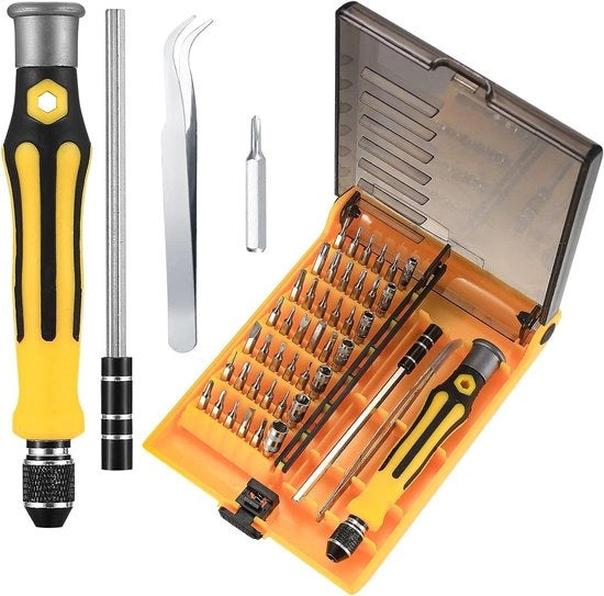 Set di precisione per orologiai e elettronica - 45-in-1 Chiave a stella con Torx T8 T7 T6 T5 T4 - Adatto per Laptop, Smartphone, Occhiali, Macchina fotografica