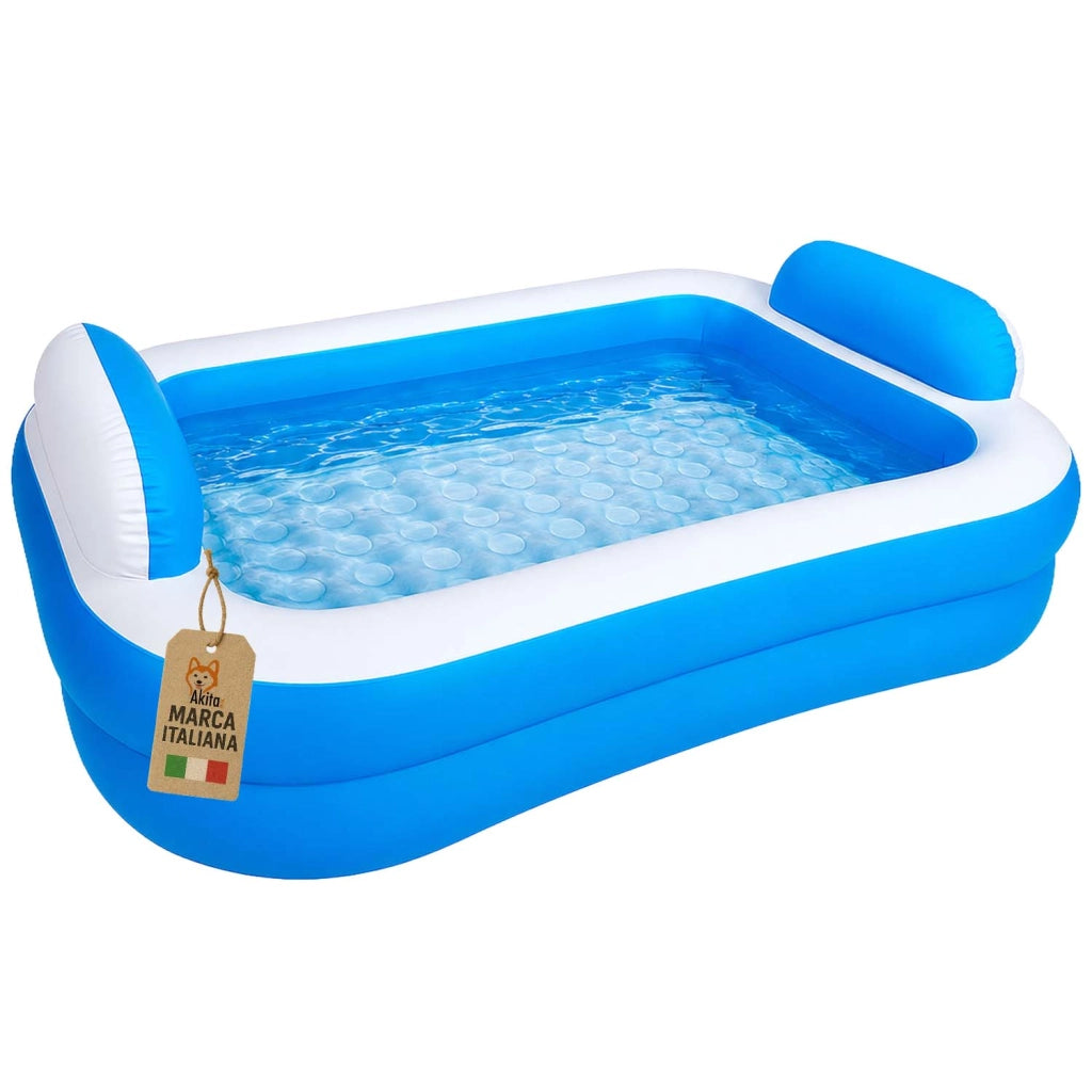 Akitaink Piscina Gonfiabile Grande 200x150 con Cuscini Soft