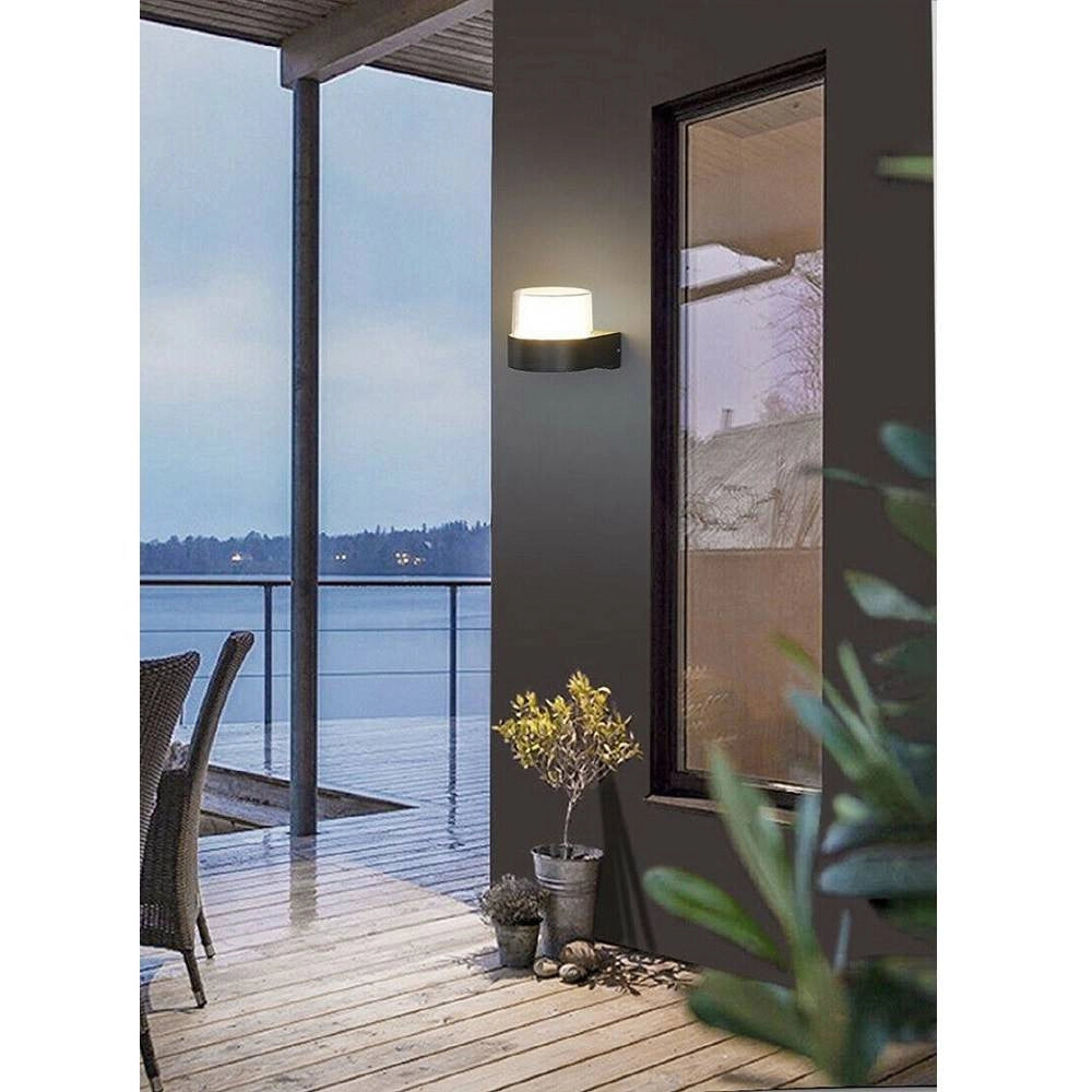 Trade Shop - Applique Moderna A Led Per Esterno Da Parete Nero 7w Luce 6500k 3000k 4000k Es57 -