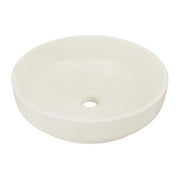 Lavabo da appoggio rotondo 40 cm in ceramica avorio opaco