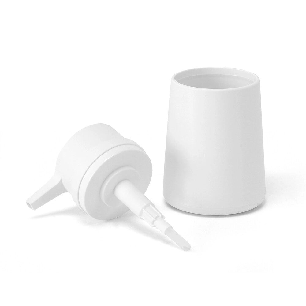 Dispenser sapone bianco crema design tondo in plastica Pop