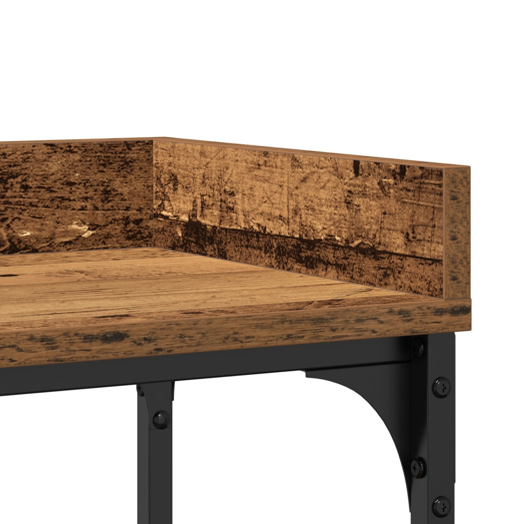 Console Table in Legno Antico 100x30x80 cm in Legno Ingegnerizzato e Acciaio