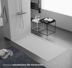 Piatto Doccia 80x170 cm in Pietra Bonussi Makalu Grigio Chiaro