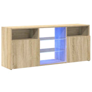 Mobile TV multimediale mensola TV credenza mobile TV sala da pranzo soggiorno camera da letto con luci LED rovere Sonoma 120 x 30 x 50 cm marrone 02_0026755