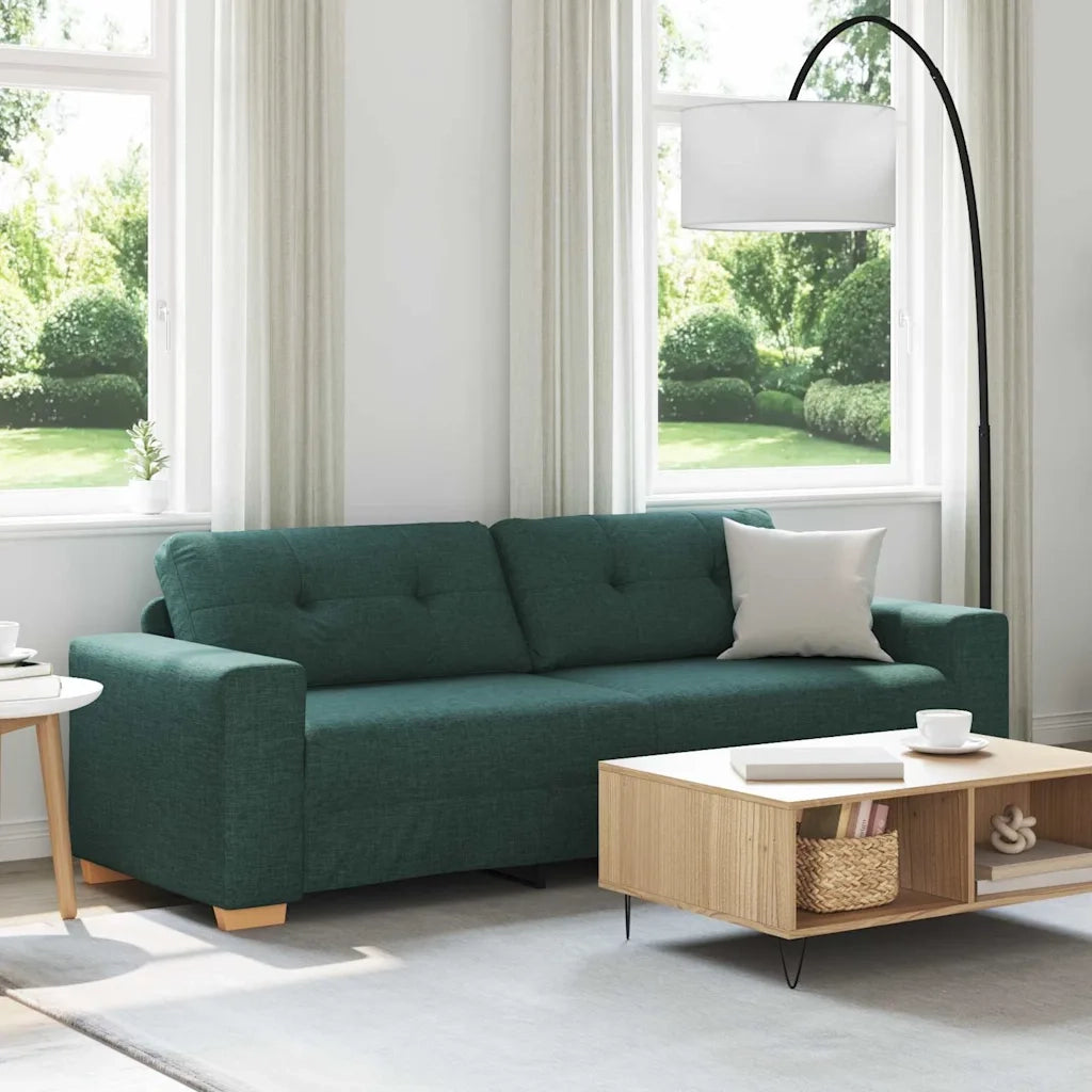 Divano a due posti con cuscino Verde scuro Tessuto 4105093