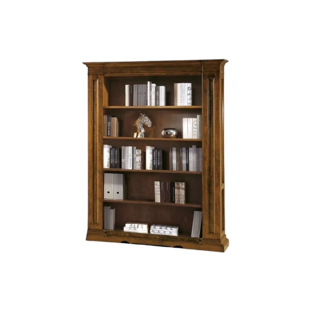 Libreria classica 5 ripiani in legno bassano 160x43x206 - Mobili 2G