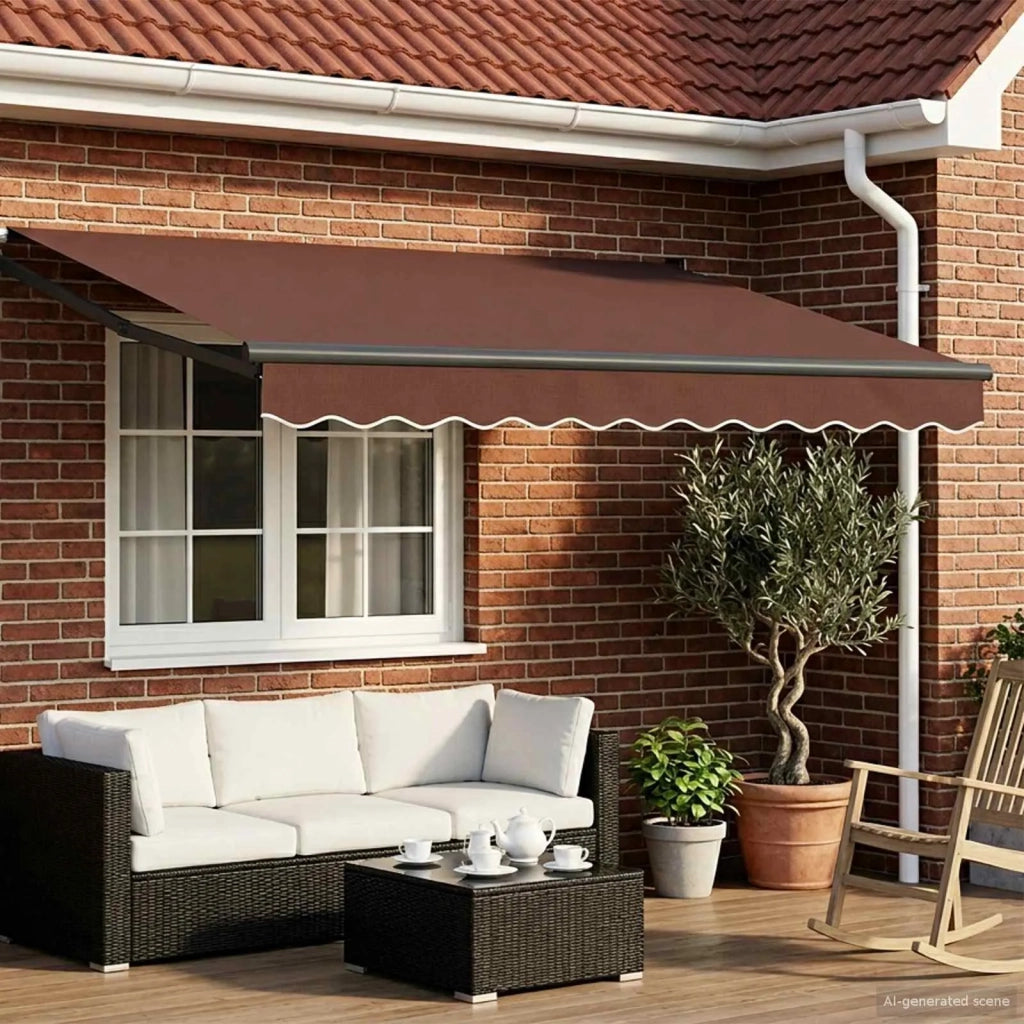 Tettuccio Elettrico Retrattile Marrone 3,5 x 2 m CFW2371607