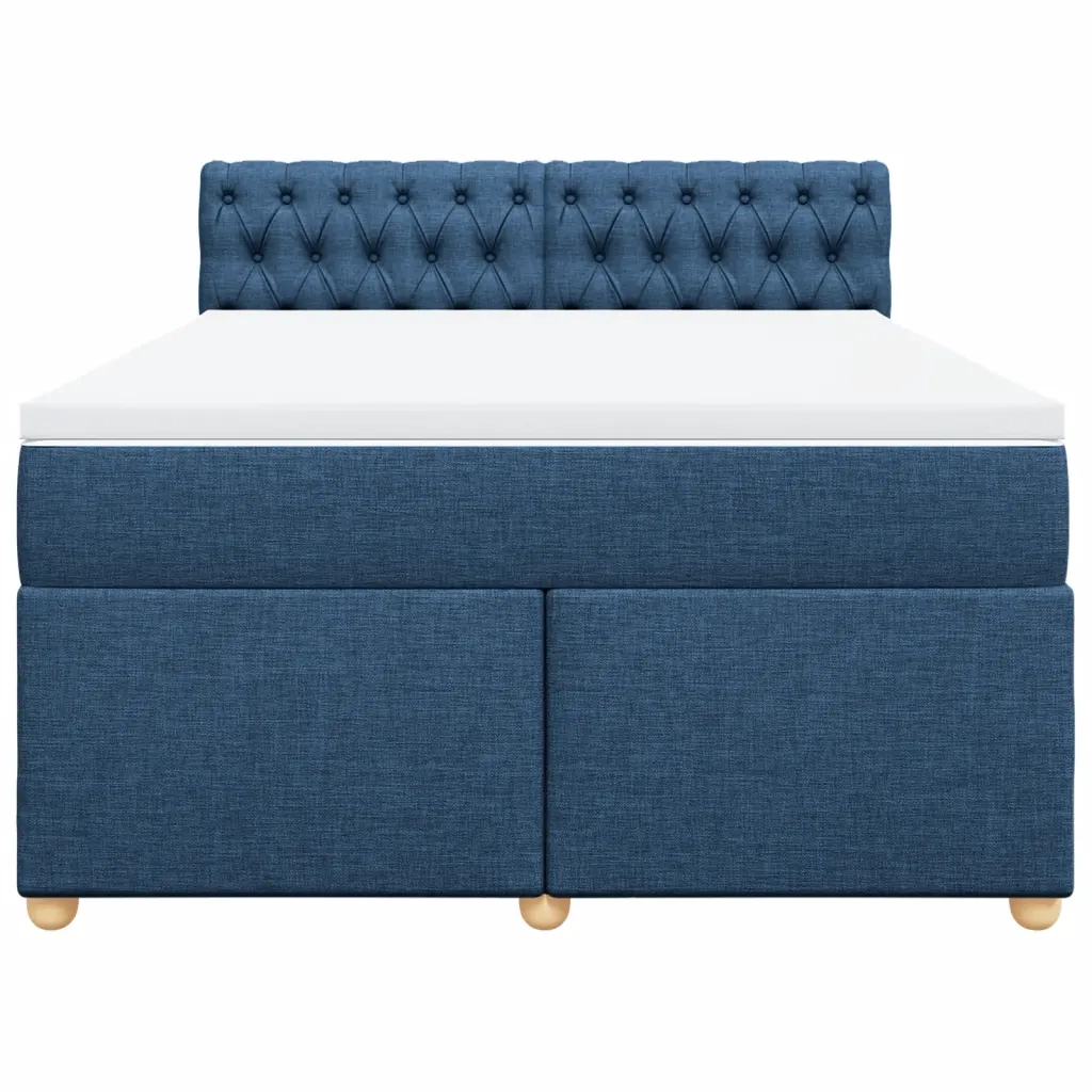Giroletto a Molle con Materasso Blu 160x200 cm in Tessuto