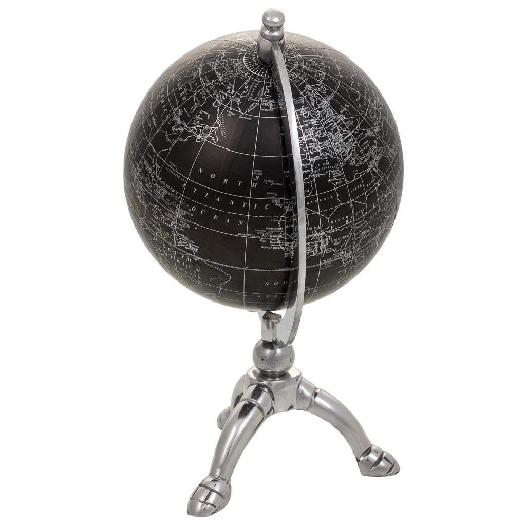 Globo in plastica, ferro e alluminio nero d15x20h cm