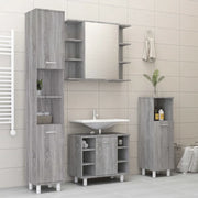 Set Mobili da Bagno 4 pz Grigio Sonoma in Legno Multistrato 3187613