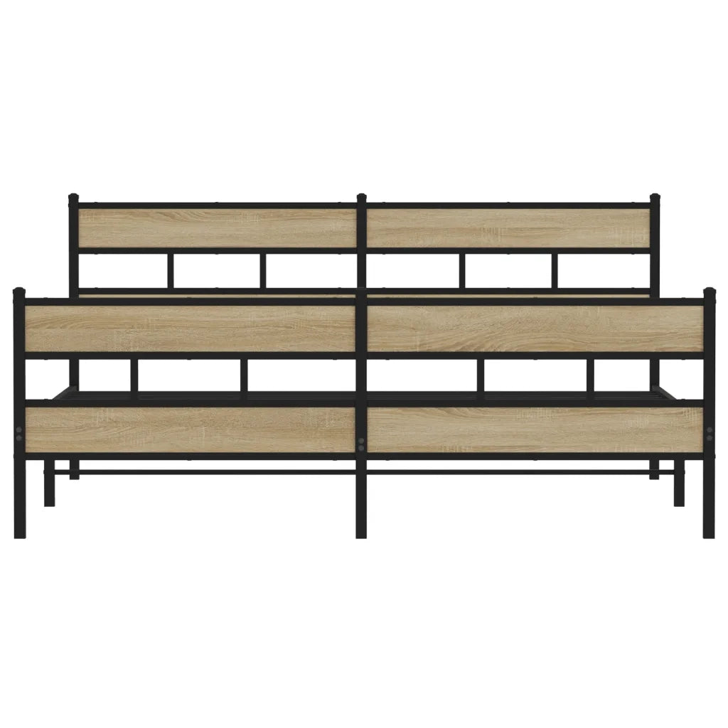 Giroletto senza Materaso in Metallo Rovere Sonoma 183x213 cm 3308473
