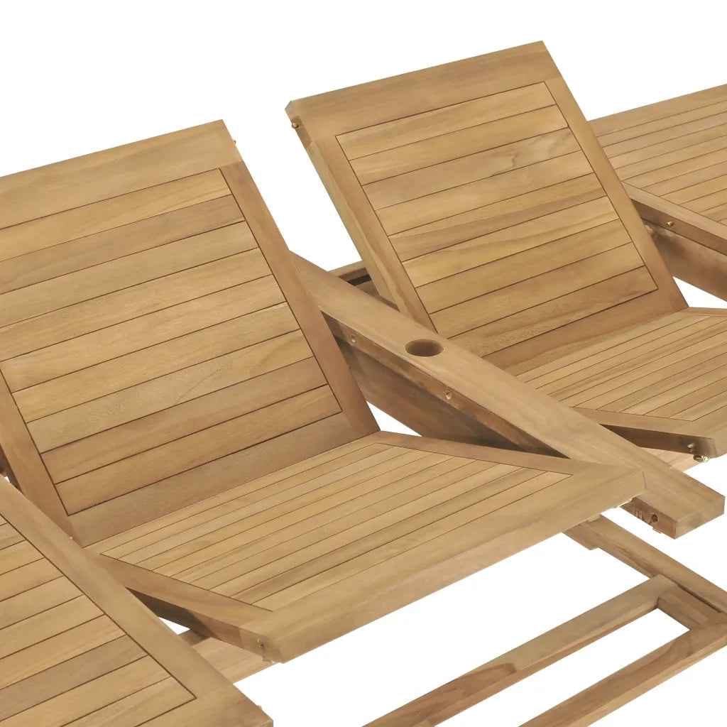 Set da Pranzo per Esterni 9 pz 180-280x100x75 cm Teak Massello 44680