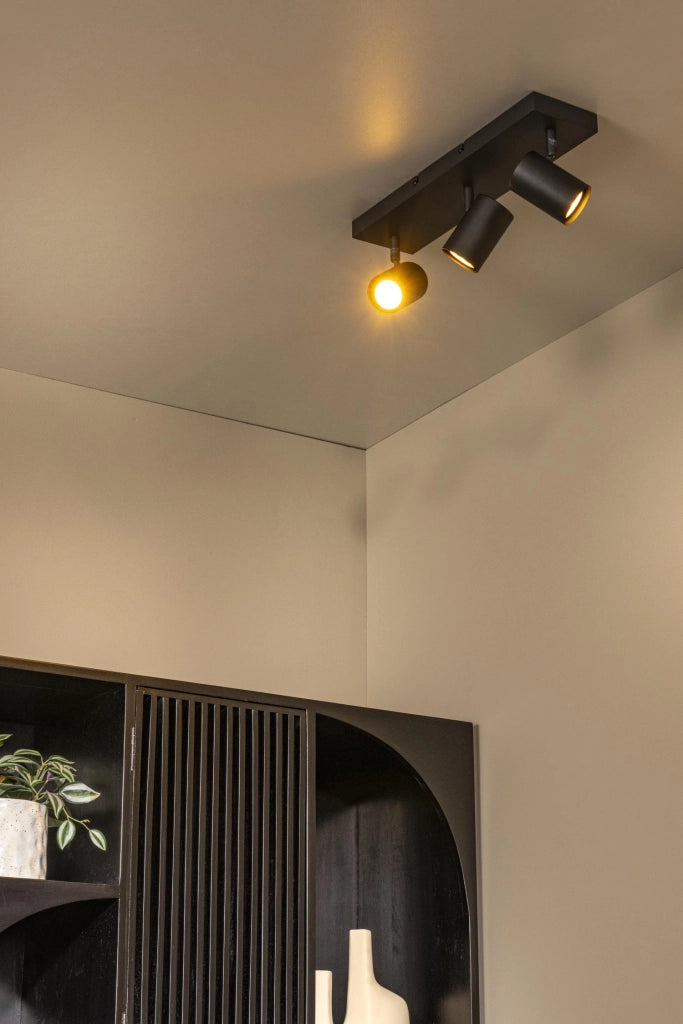 Faretto soffitto AMIGO 3xGU10 nero metallo Lucide