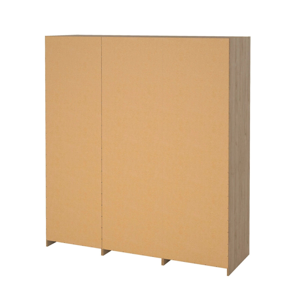Armadio multiuso grande Ljalkova, Mobile multifunzionale, Mobiletto scarpiera, Guardaroba porta scarpe, 181x60 h200 cm, Rovere
