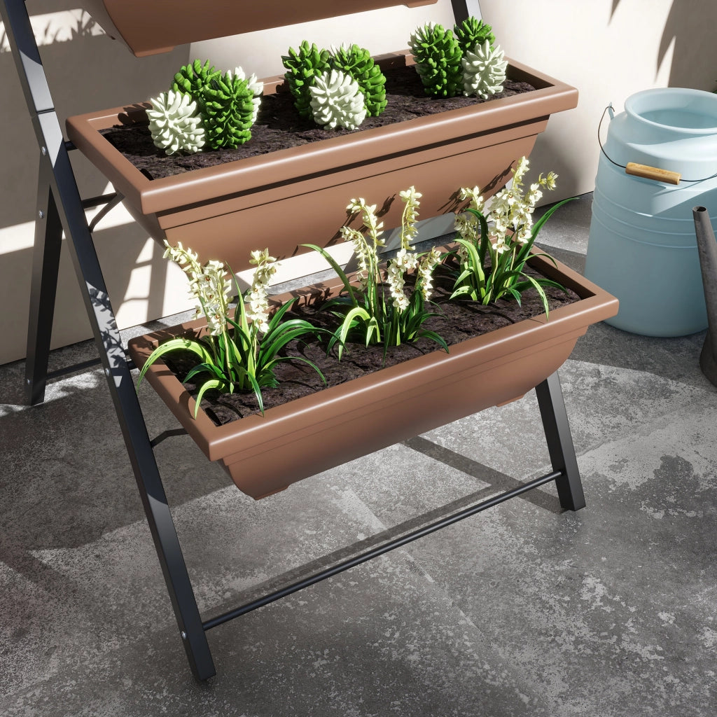 Giardino verticale con 5 bacs ¨C Zephmum ¨C Marrone acciaio 50x30x80