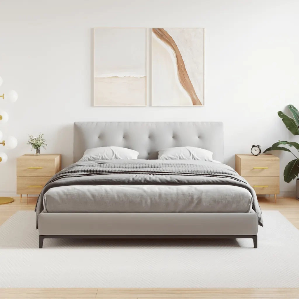 Set di 2 Comodini | Armadio da Notte | Mobiletto da notte Rovere Sonoma 40x35x47,5 cm in Legno Multistrato