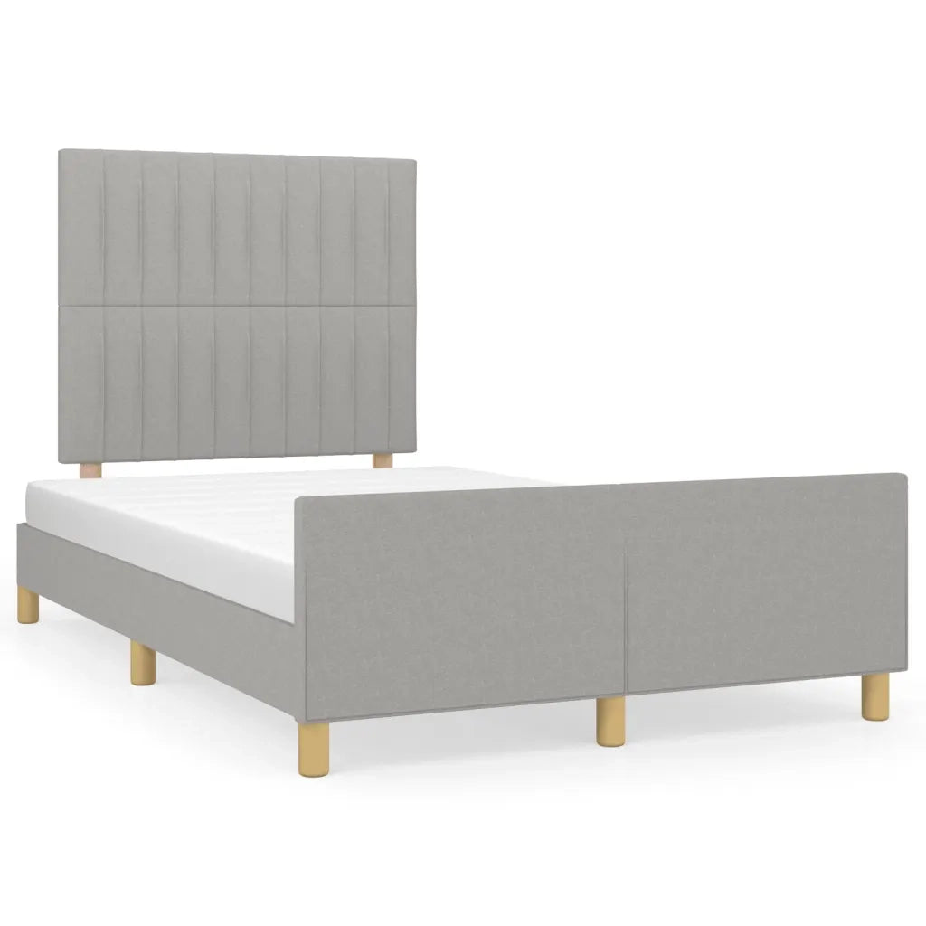 Giroletto senza Materasso Grigio Chiaro 120x190 cm in Tessuto
