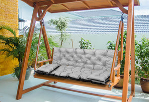 AIO FACTORY Set di cuscini da giardino 120x60x50 cm impermeabile grigio chiaro