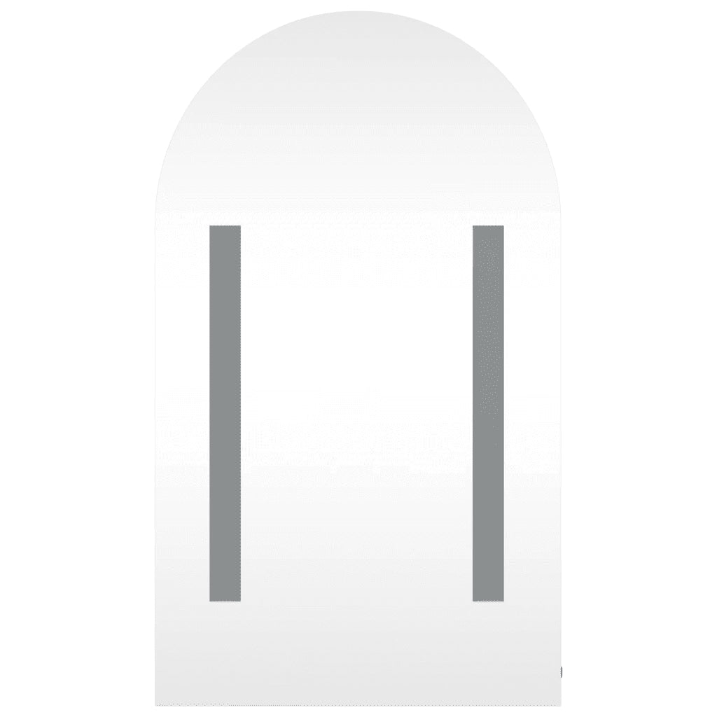 Armadietto Bagno con Specchio e LED ad Arco Grigio 42x13x70 cm 357974