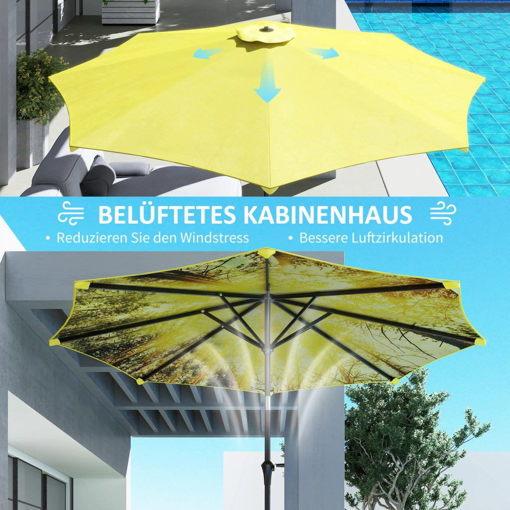 Ombrellone da giardino 300 cm ottagonale ¨C zephmum ¨C giallo con manovella