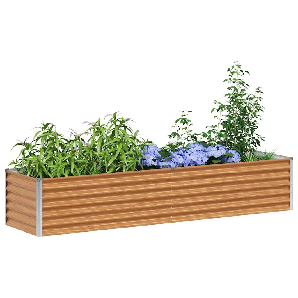 Fioriere | Cassetta per fiori | Letto rialzato da giardino 195 x 50 x 36 cm Acciaio zincato