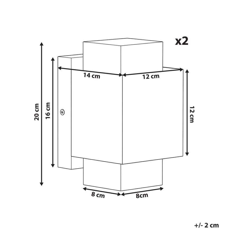 Set di 2 applique da esterno a LED in metallo, stile tradizionale, per porta d'ingresso e veranda, finitura nera