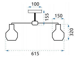 Lampada Da Soffitto Pensile Metallico Loft APP734-3C