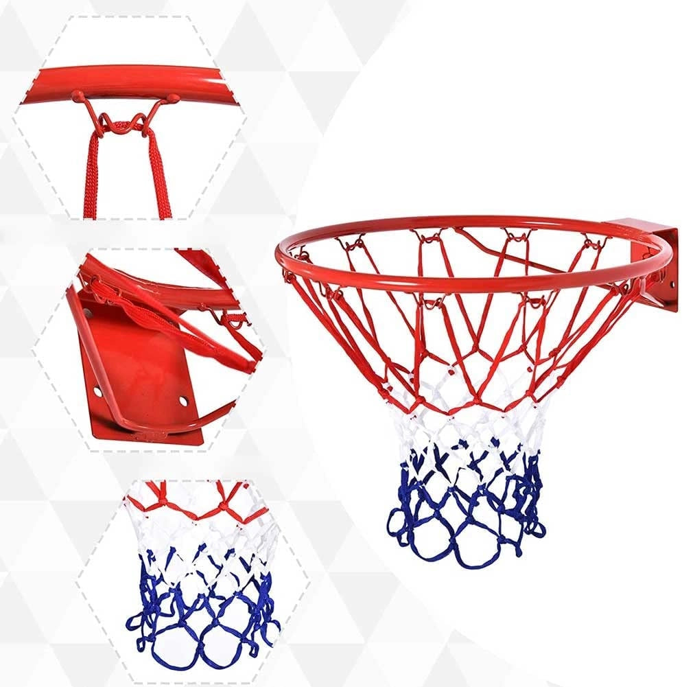 Canestro Basket Palla Canestro Regolamentare da Parete 45 cm in Metallo con Rete