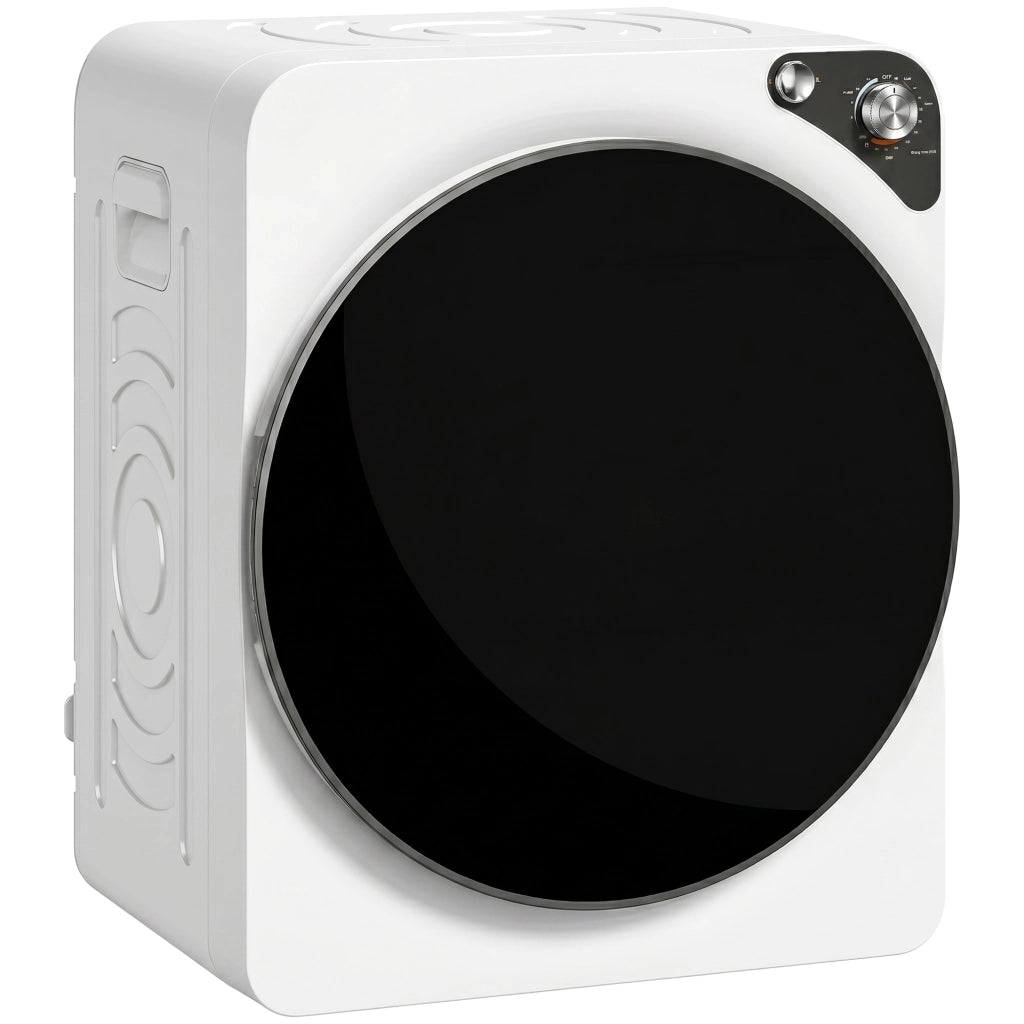 Asciugatrice Portatile 49x43x61 cm Potenza 1000W con 5 Programmi e Timer in PCM e Acciaio Inox Bianco